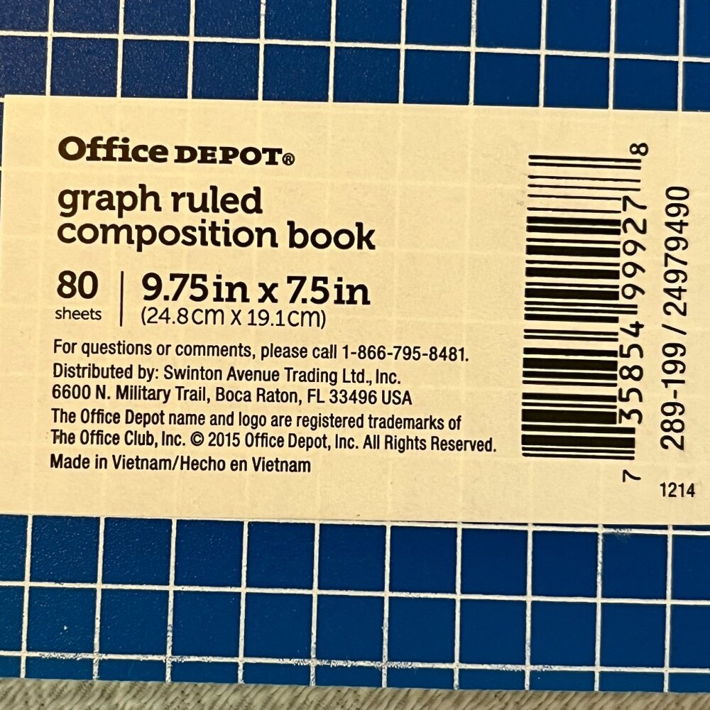 Post-it pad and Graph Ruled Composition Book - Picture 7 of 7